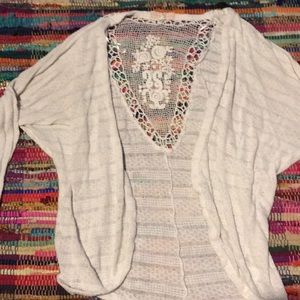 White Lacey back cardigan